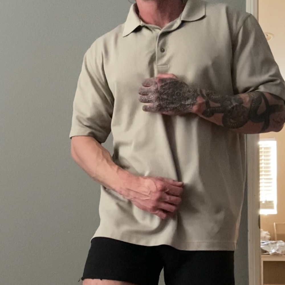 Quarter button up collared graphic solid grey tee golf short sleeve sporty shirt